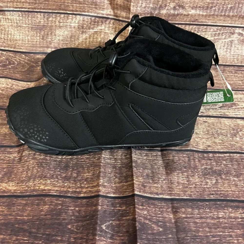 Healthy Freedom HF Barefoot Winter Boots Black Fleece Lined Wide Toe Box Size 40